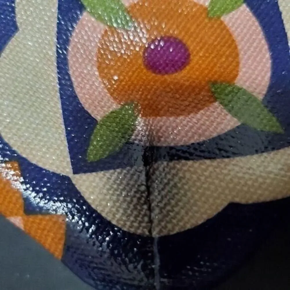 Fossil blue and brown makeup bag